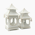 CHINOISERIE Ivory Pagoda Lantern Set of 4