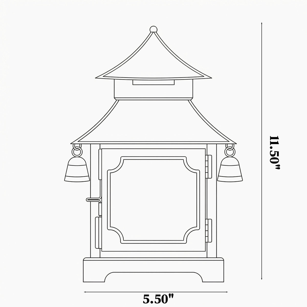 CHINOISERIE Ivory Pagoda Lantern 11.5" Set of 2