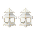 CHINOISERIE Ivory Pagoda Lantern 11.5" Set of