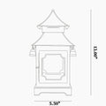 CHINOISERIE Green Pagoda Lantern 13" Set of 2