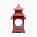 CHINOISERIE Red Pagoda Lantern 13" Set of 2