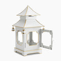 CHINOISERIE Ivory Pagoda Lantern 13" Set of 2