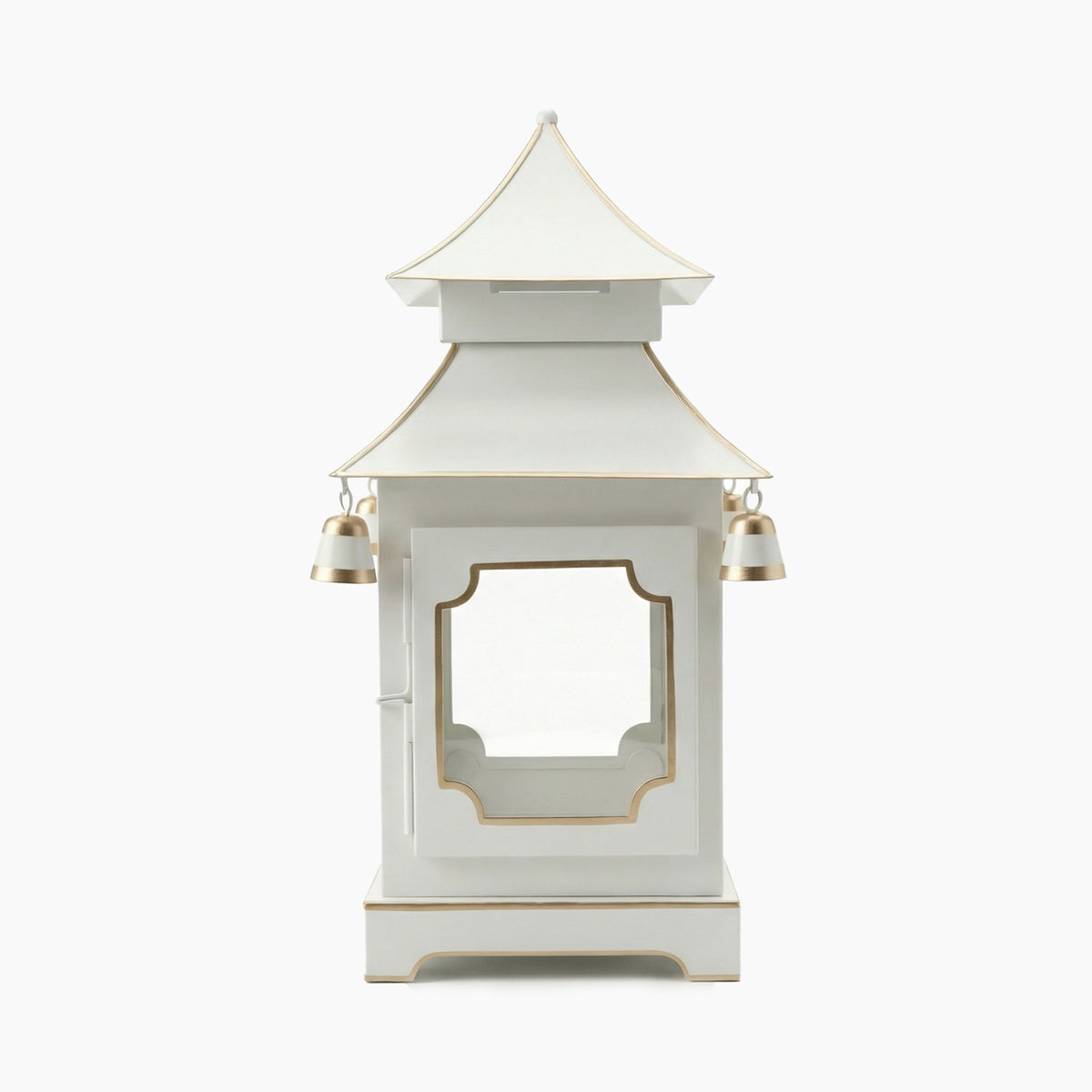 CHINOISERIE Ivory Pagoda Lantern 13" Set of 2