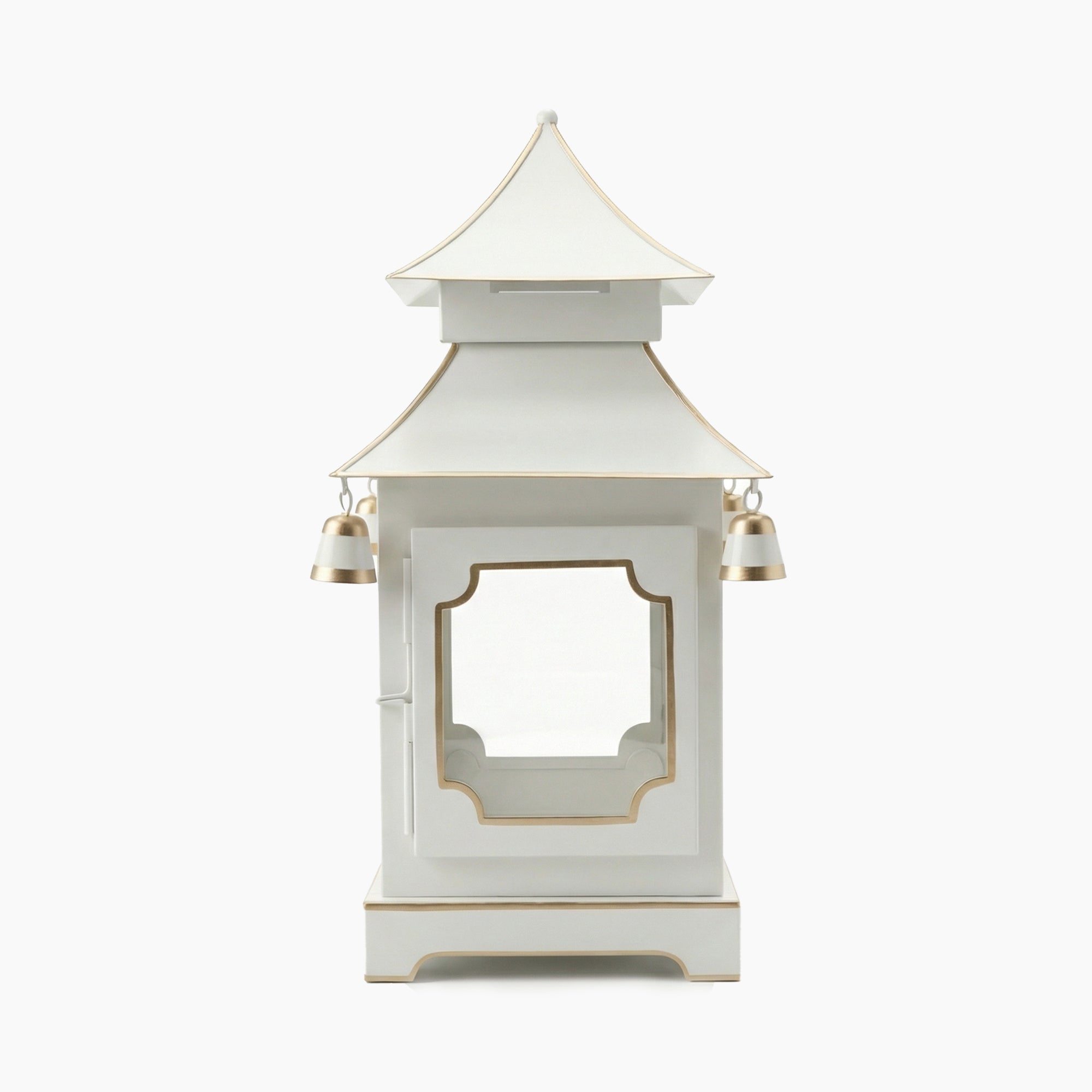 CHINOISERIE Ivory Pagoda Lantern 13" Set of 2