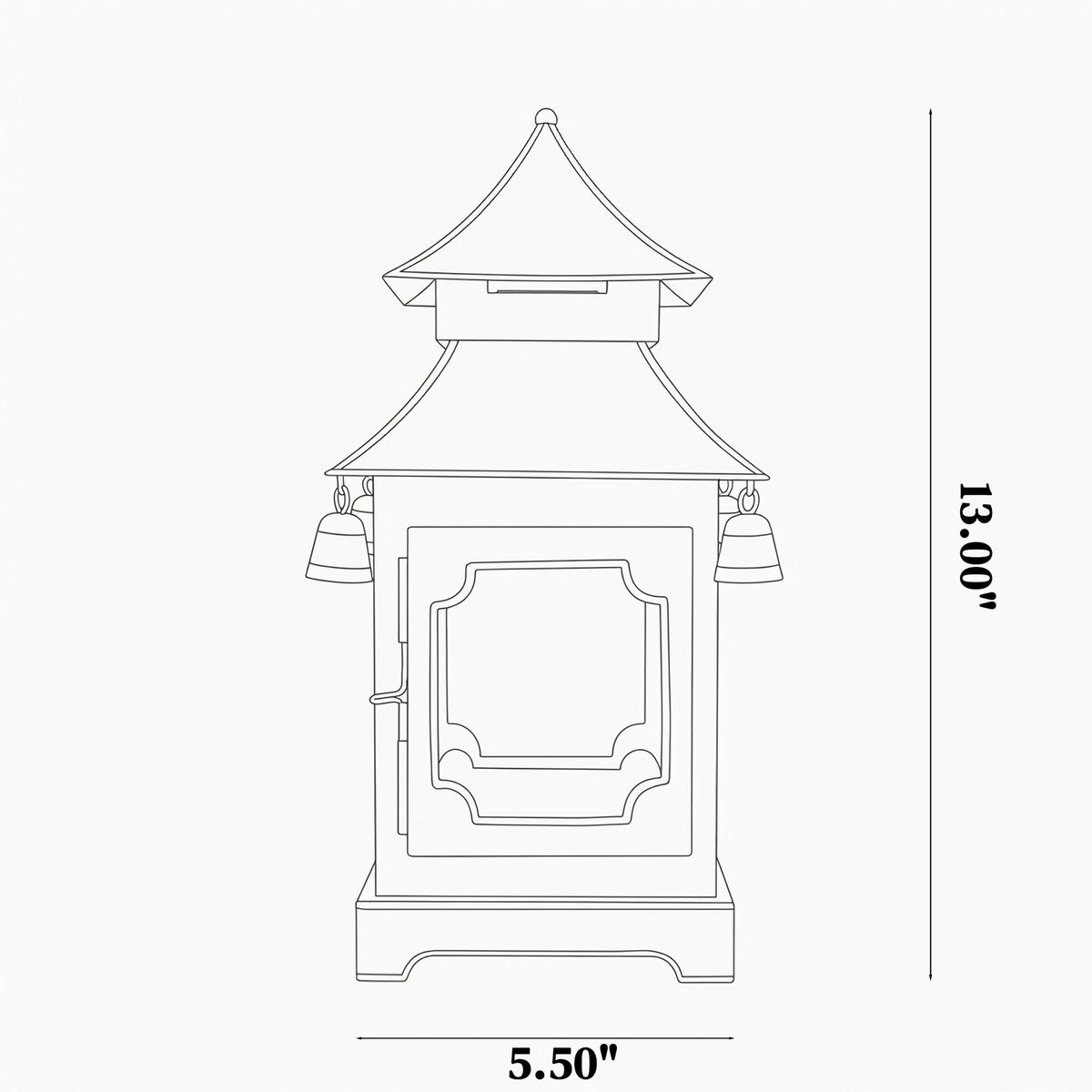 CHINOISERIE Ivory Pagoda Lantern 13" Set of 2