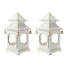 CHINOISERIE Ivory Pagoda Lantern 13" Set of 2