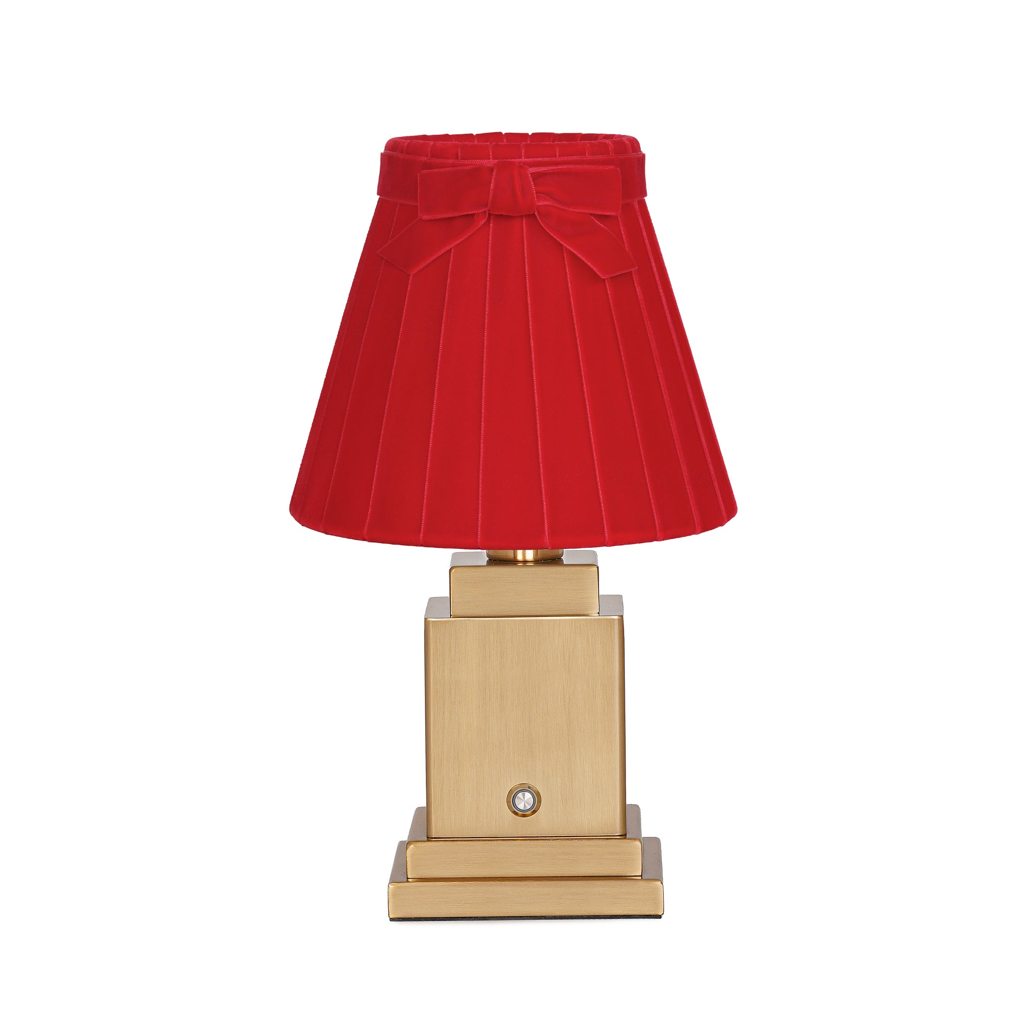 OSCAR Brass Rechargeable Lamp with 7.1" Marilyn Velvet Lampshade