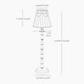 NATURAL BAMBOO Rechargeable Lamp With Burnt Orange Velvet Lampshade (7.1")