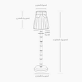 NATURAL BAMBOO Rechargeable Lamp With Burnt Orange Velvet Lampshade (5.5")
