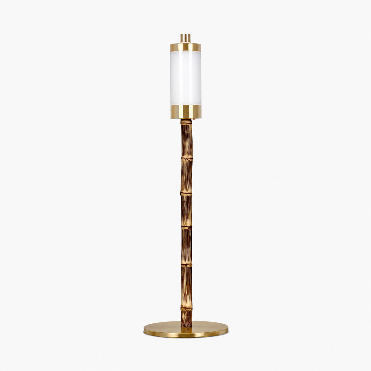BAMBOOTIC Rechargeable Lamp with 7" Rattan Lampshade