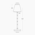 BAMBOOTIC Rechargeable Lamp with Classic White Linen Lampshade