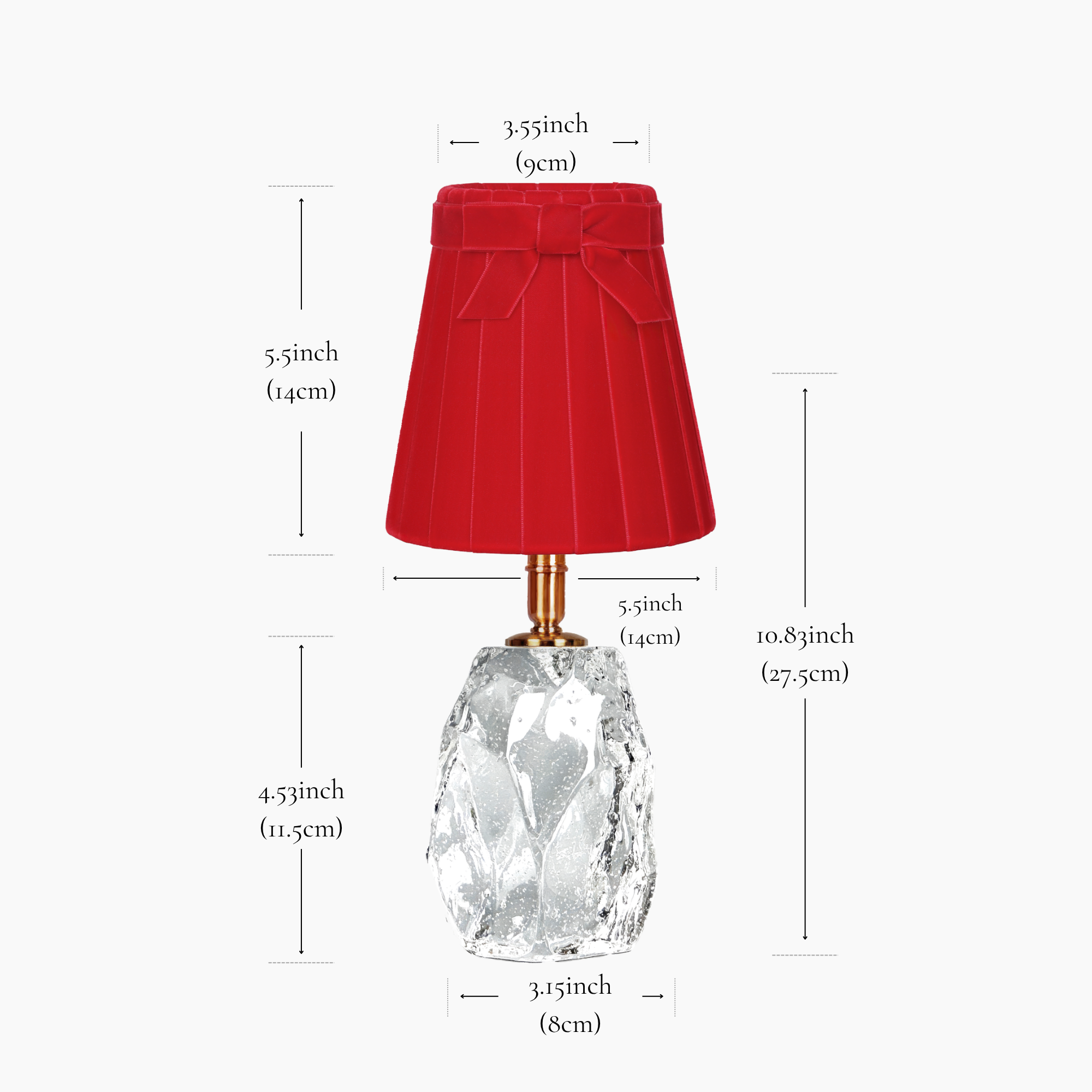 CINDERELLA Rechargeable Lamp with 5.5" Marilyn Velvet Lampshade