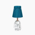 CINDERELLA RECHARGEABLE LAMP WITH TEAL VELVET LAMPSHADE (14CM)