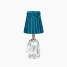 CINDERELLA RECHARGEABLE LAMP WITH TEAL VELVET LAMPSHADE (14CM)