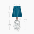 CINDERELLA RECHARGEABLE LAMP WITH TEAL VELVET LAMPSHADE (14CM)