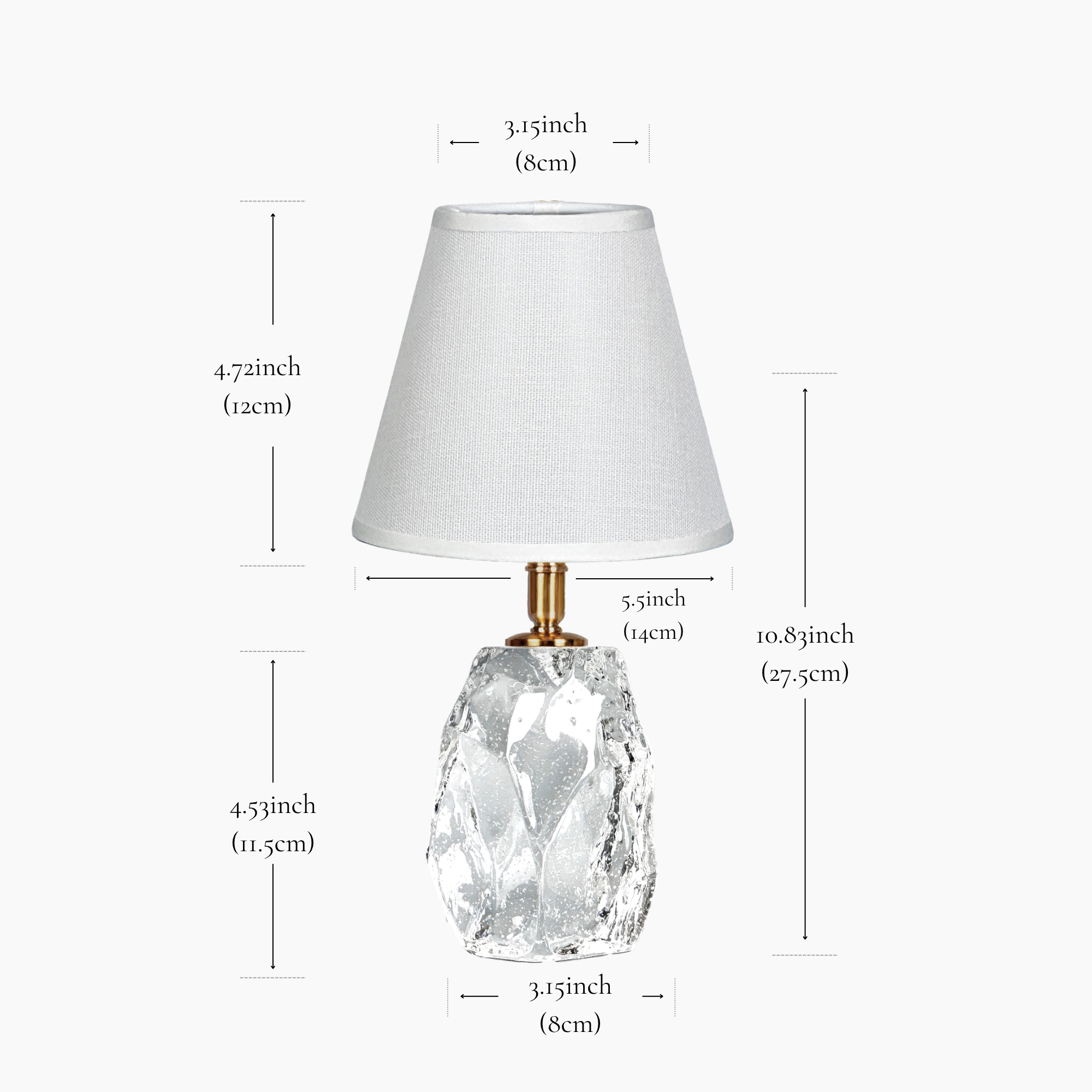CINDERELLA RECHARGEABLE LAMP WITH CLASSIC WHITE LINEN LAMPSHADE
