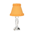 MERLIN CRYSTAL RECHARGEABLE LAMP WITH MARIGOLD FRILLED FABRIC LAMPSHADE
