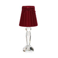 MERLIN CRYSTAL RECHARGEABLE LAMP WITH VAMPIRE VELVET LAMPSHADE (14CM)