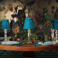 MERLIN Crystal Rechargeable Lamp with 5.5" Teal Velvet Lampshade