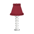 LANCELOT RECHARGEABLE LAMP WITH RED WINE FRILLED FABRIC LAMPSHADE