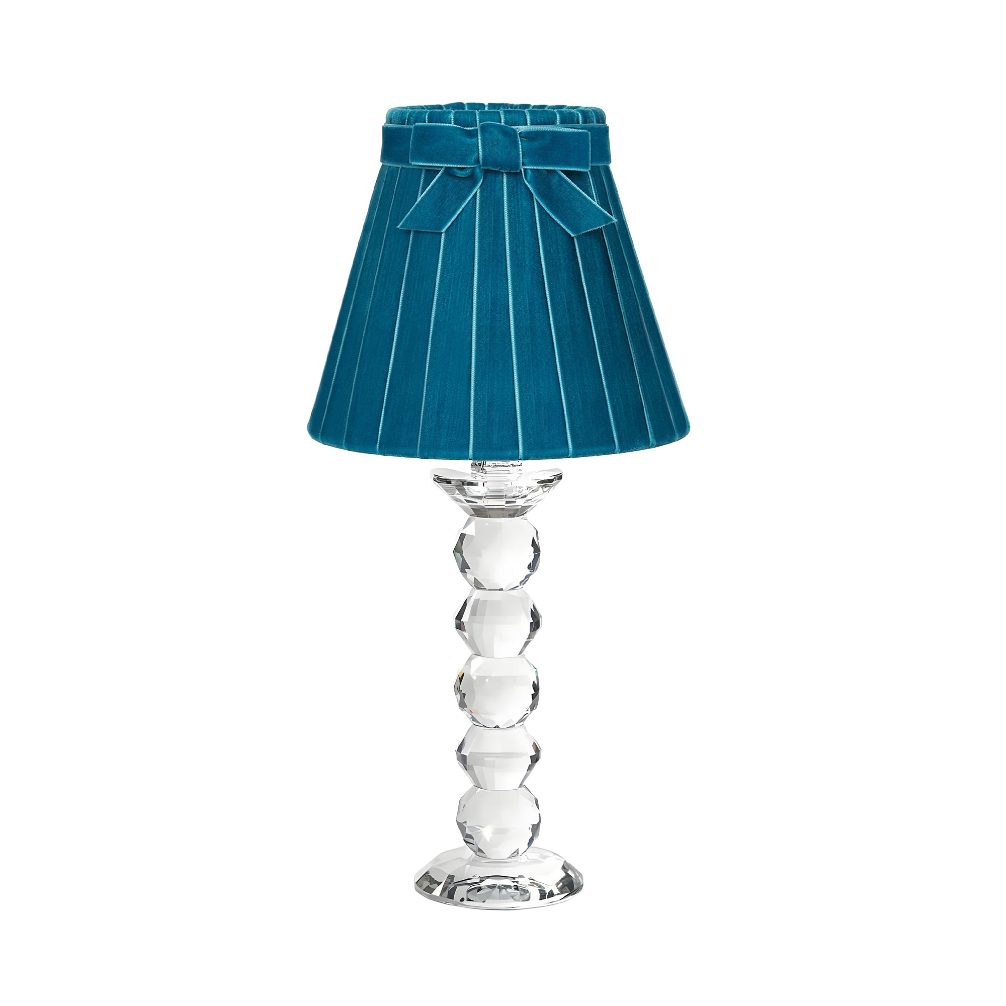 LANCELOT Rechargeable Lamp with 7" Teal Velvet Lampshade