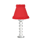LANCELOT Rechargeable Lamp with Red Brick Frilled Fabric Lampshade