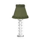 LANCELOT Rechargeable Lamp with Olive Green Frilled Fabric Lampshade