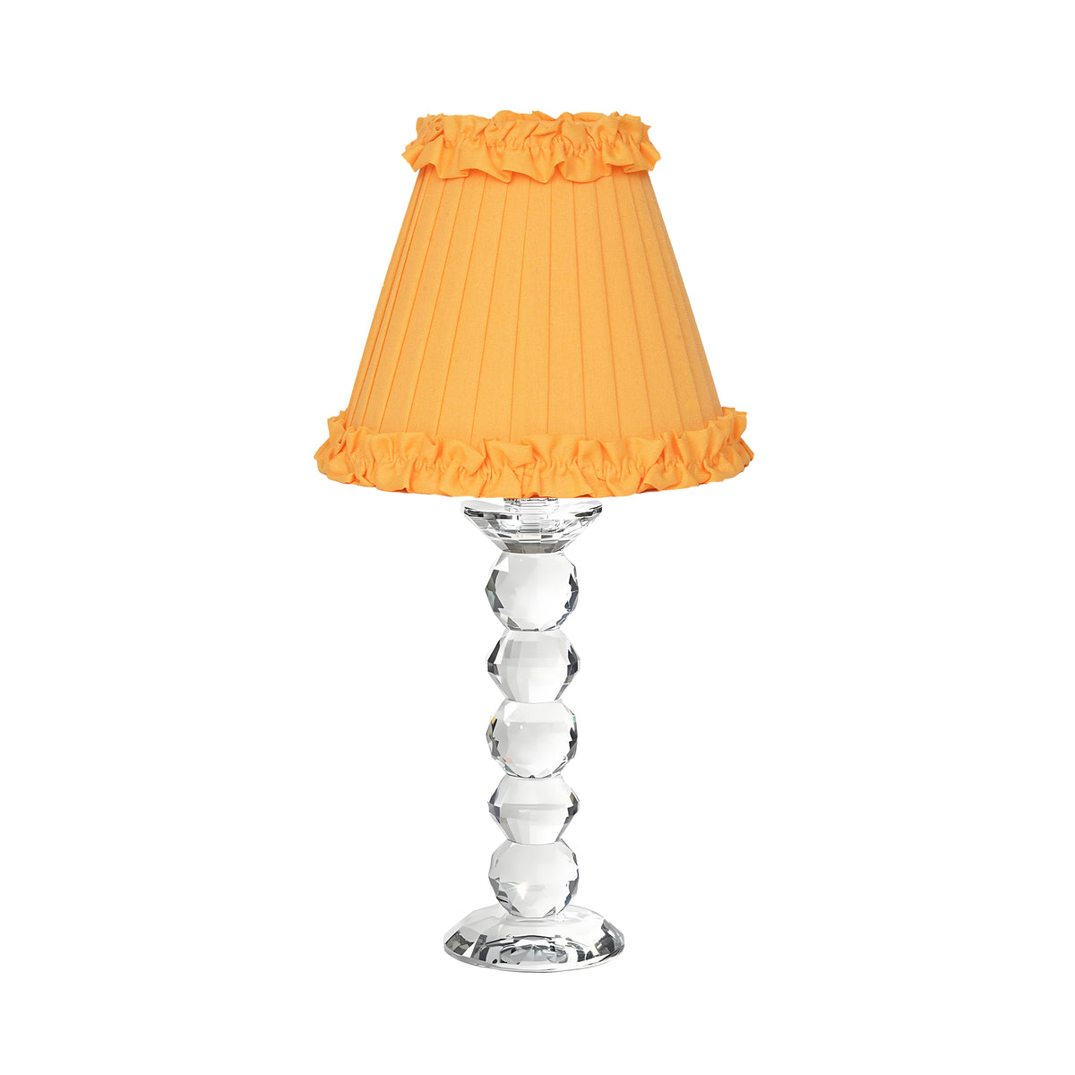 LANCELOT Rechargeable Lamp with Marigold Frilled Fabric Lampshade