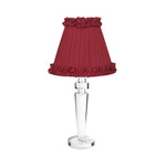 ARTHUR Rechargeable Lamp with Red Wine Frilled Fabric Lampshade