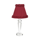 ARTHUR Rechargeable Lamp with Red Wine Frilled Fabric Lampshade