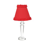 ARTHUR Rechargeable Lamp with Red Brick Frilled Fabric Lampshade