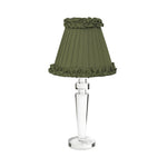 ARTHUR Rechargeable Lamp with Olive Green Frilled Fabric Lampshade