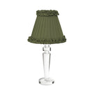 ARTHUR Rechargeable Lamp with Olive Green Frilled Fabric Lampshade