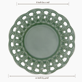 Dark Olive Salad & Dinner Lace Plates Set for 4
