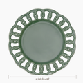 Dark Olive Dinner Lace Plates Set for 4