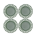 Dark Olive Dinner Lace Plates Set for 4