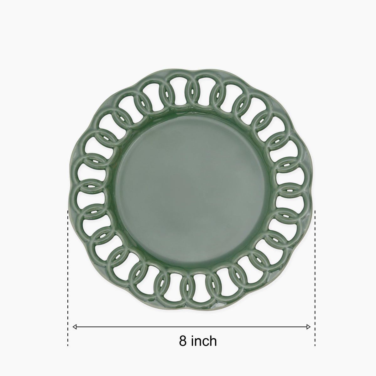 Dark Olive Ceramic Salad Plates Set for 4