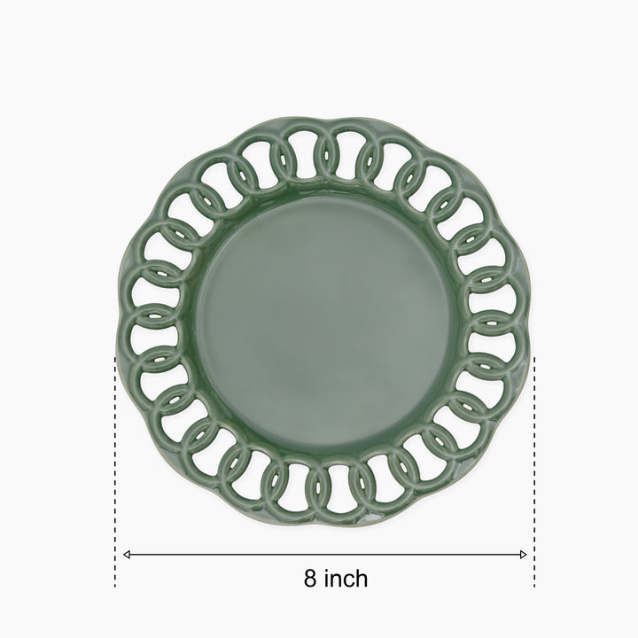 Dark Olive Ceramic Plate Set for 1