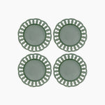 Dark Olive Ceramic Salad Plates Set for 4