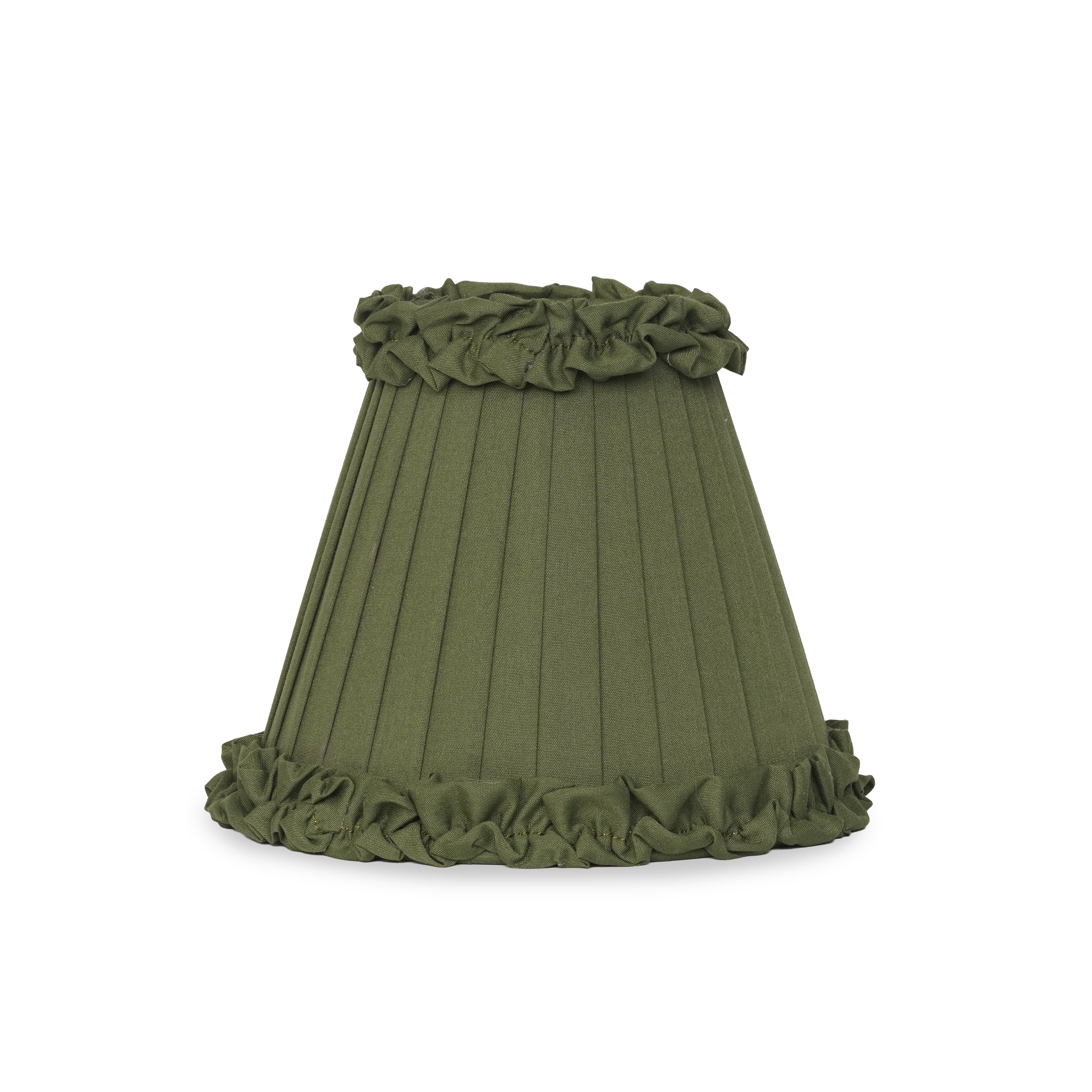 Olive Green Frilled Fabric Lampshade
