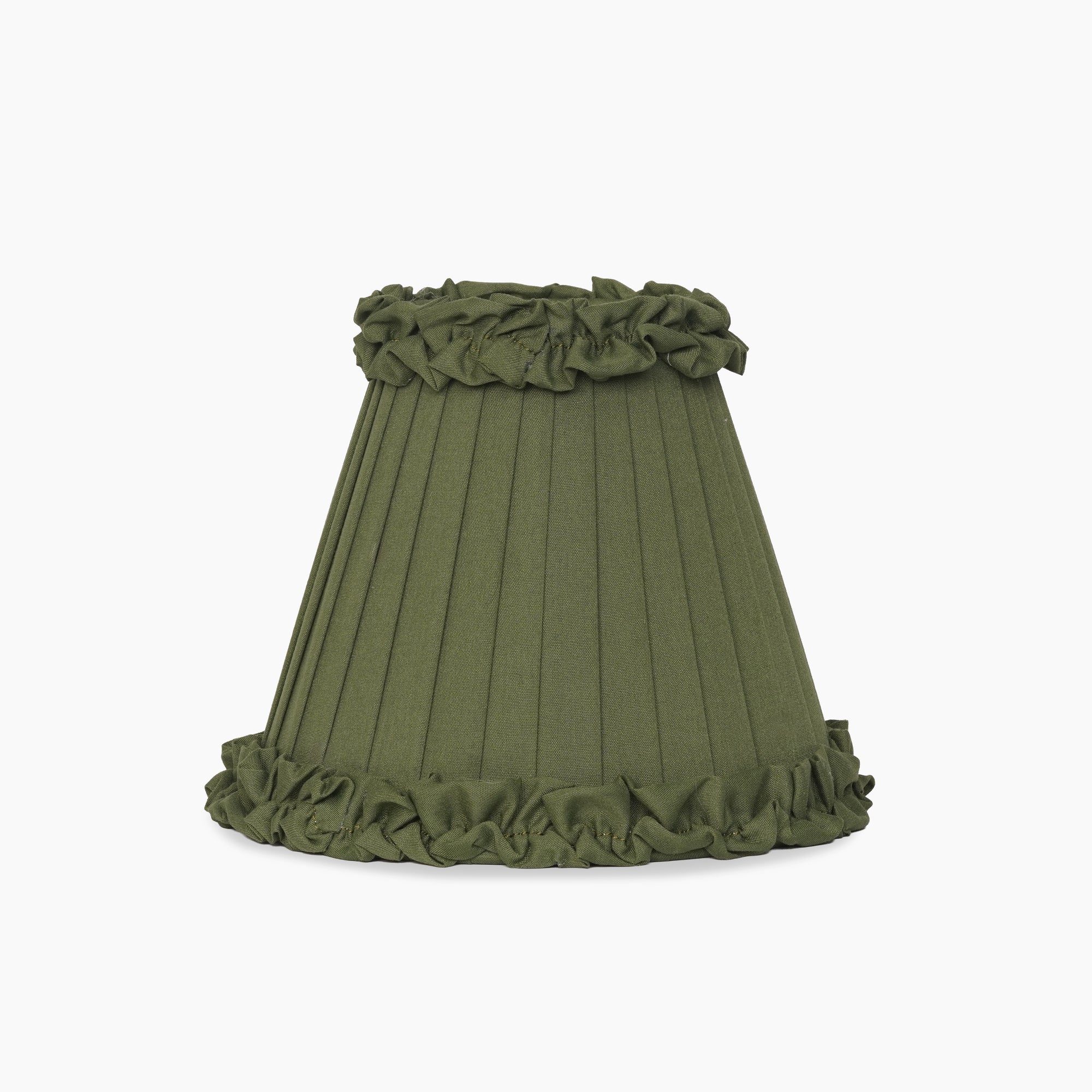Olive Green Frilled Fabric Lampshade