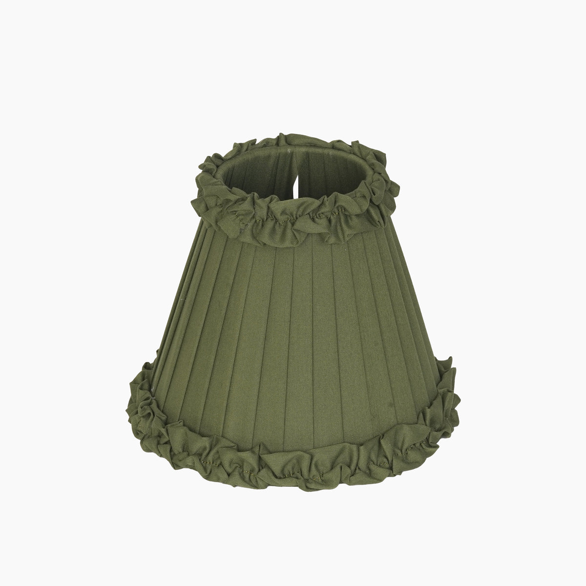 Olive Green Frilled Fabric Lampshade