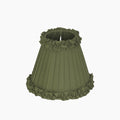 Olive Green Frilled Fabric Lampshade