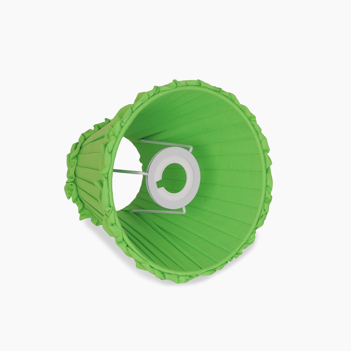Lime Green Frilled Fabric Lampshade