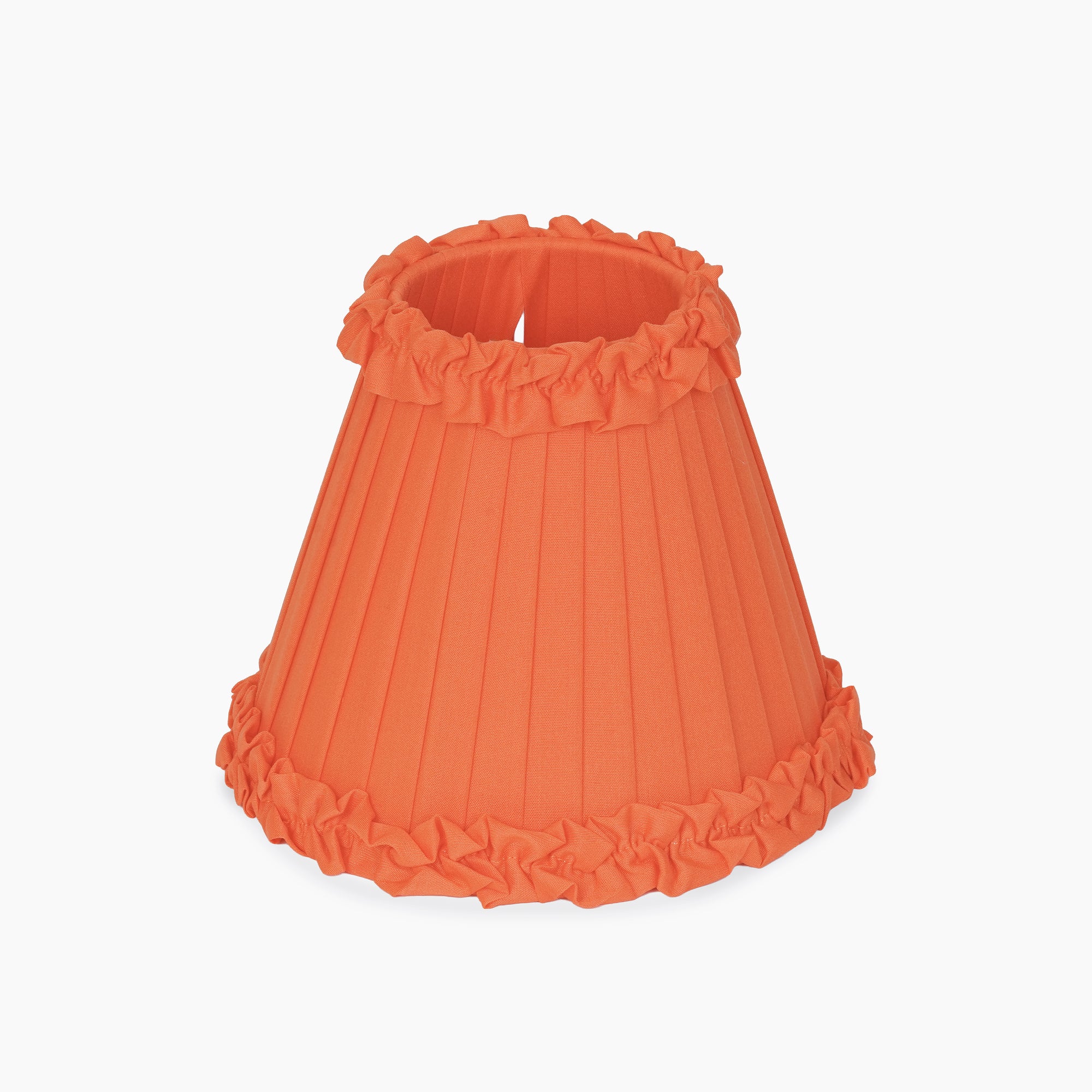 Vermilion Frilled Fabric Lampshade