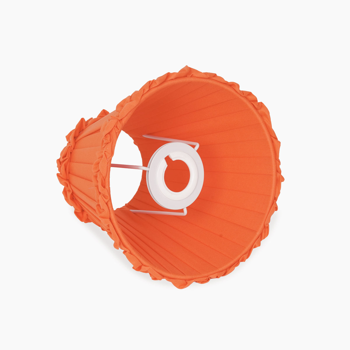 Vermilion Frilled Fabric Lampshade