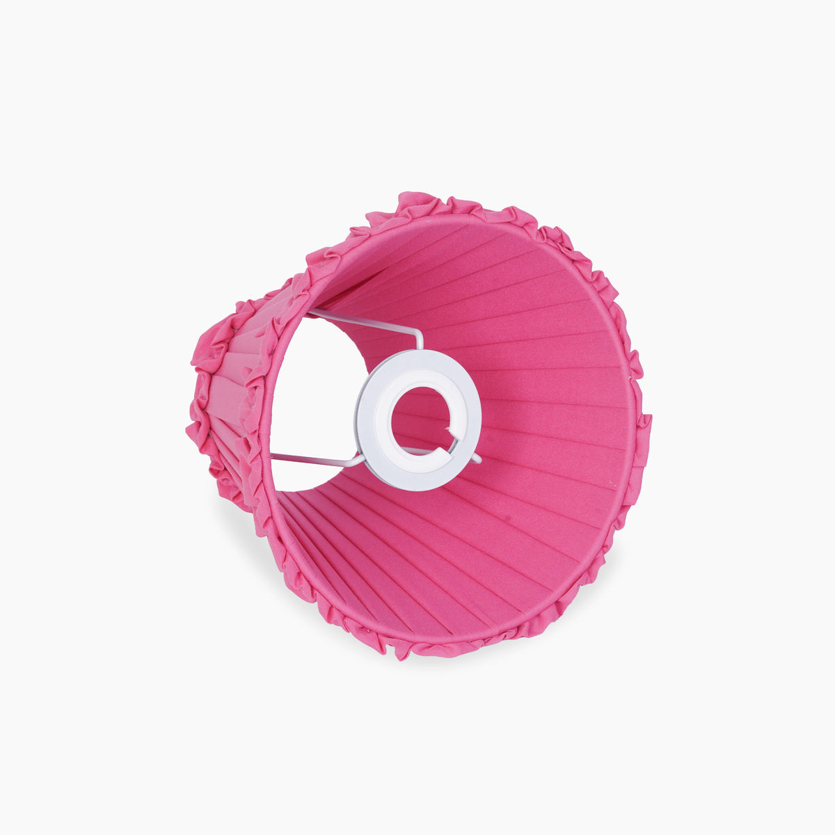 Fuchsia Frilled Fabric Lampshade