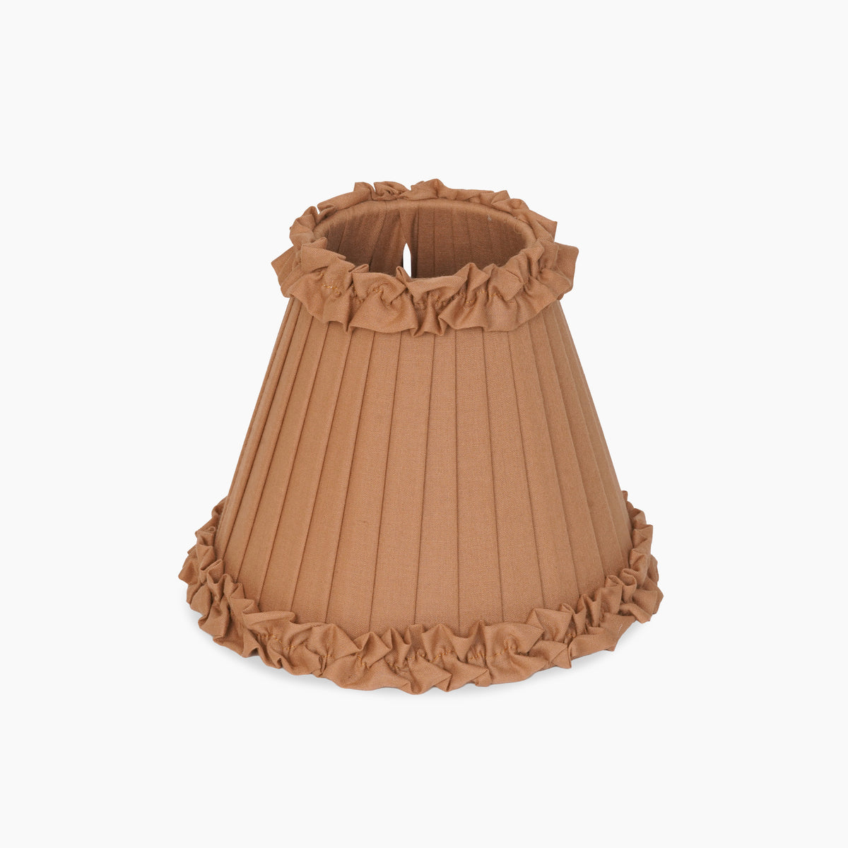 Camel Frilled Fabric Lampshade