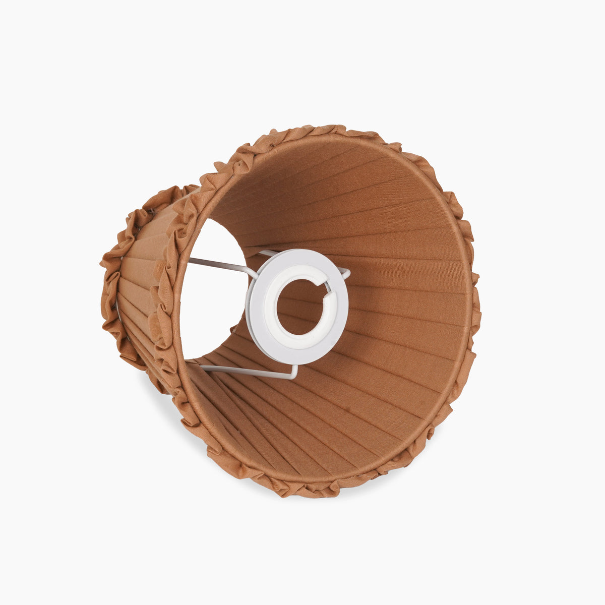 Camel Frilled Fabric Lampshade