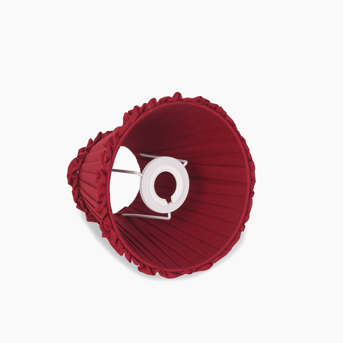 Red Wine Frilled Fabric Lampshade